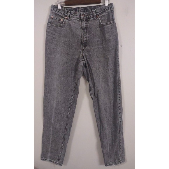 Vintage 90s Levis 726 Denim Jeans Rodeo Repairs made in Belgium 34x34 Orange Tab